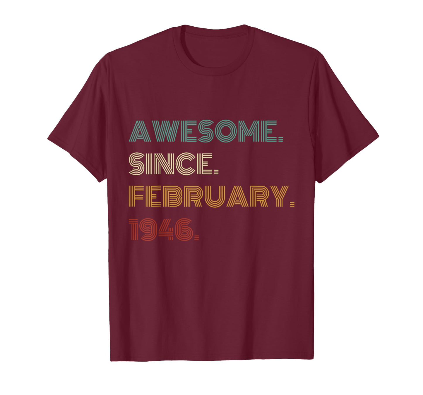 80 Years Old Awesome Since February 1946 80th Birthday T-Shirt