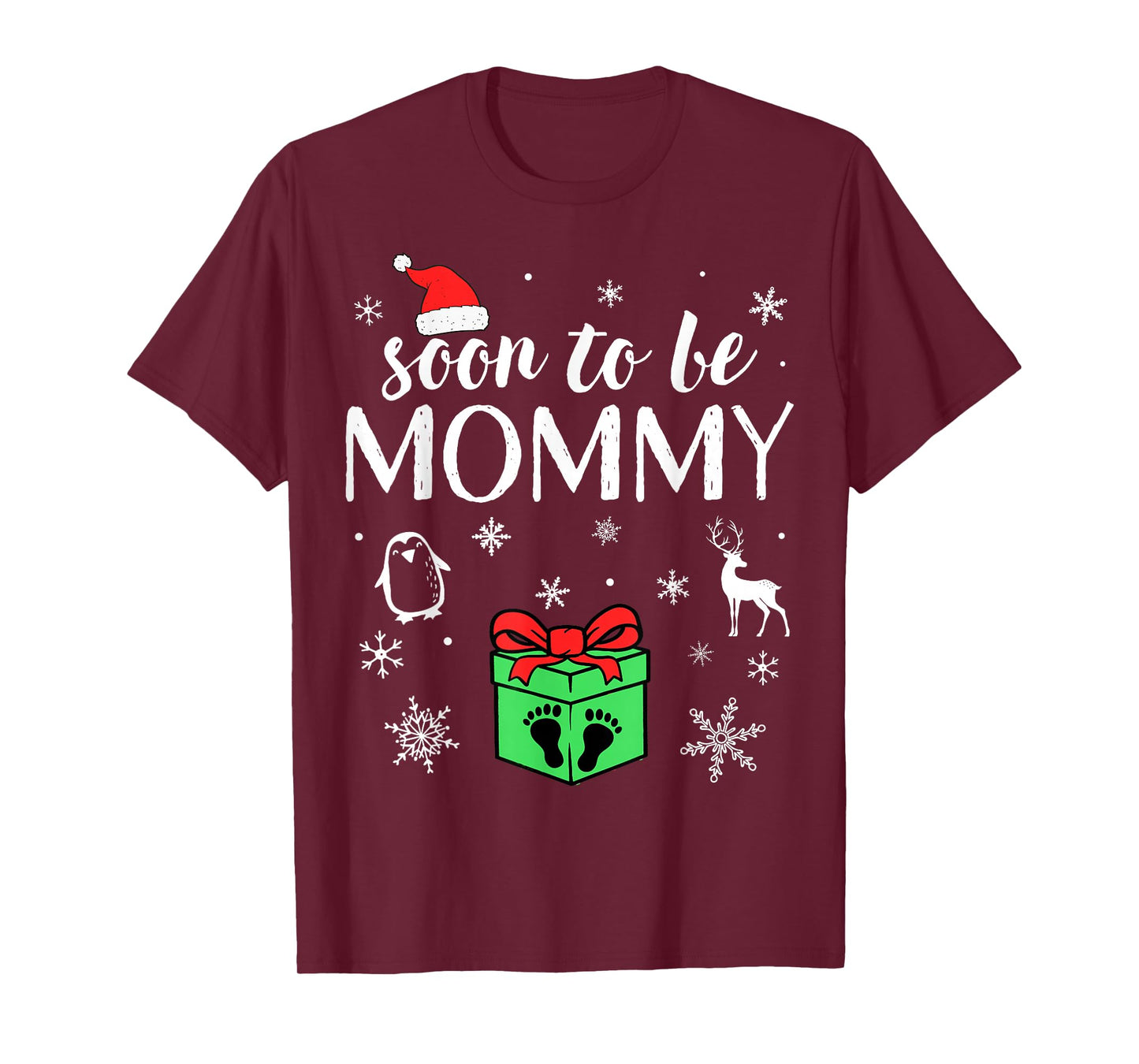 Soon to Be Mommy Christmas Funny Pregnancy Announcement Mom T-Shirt
