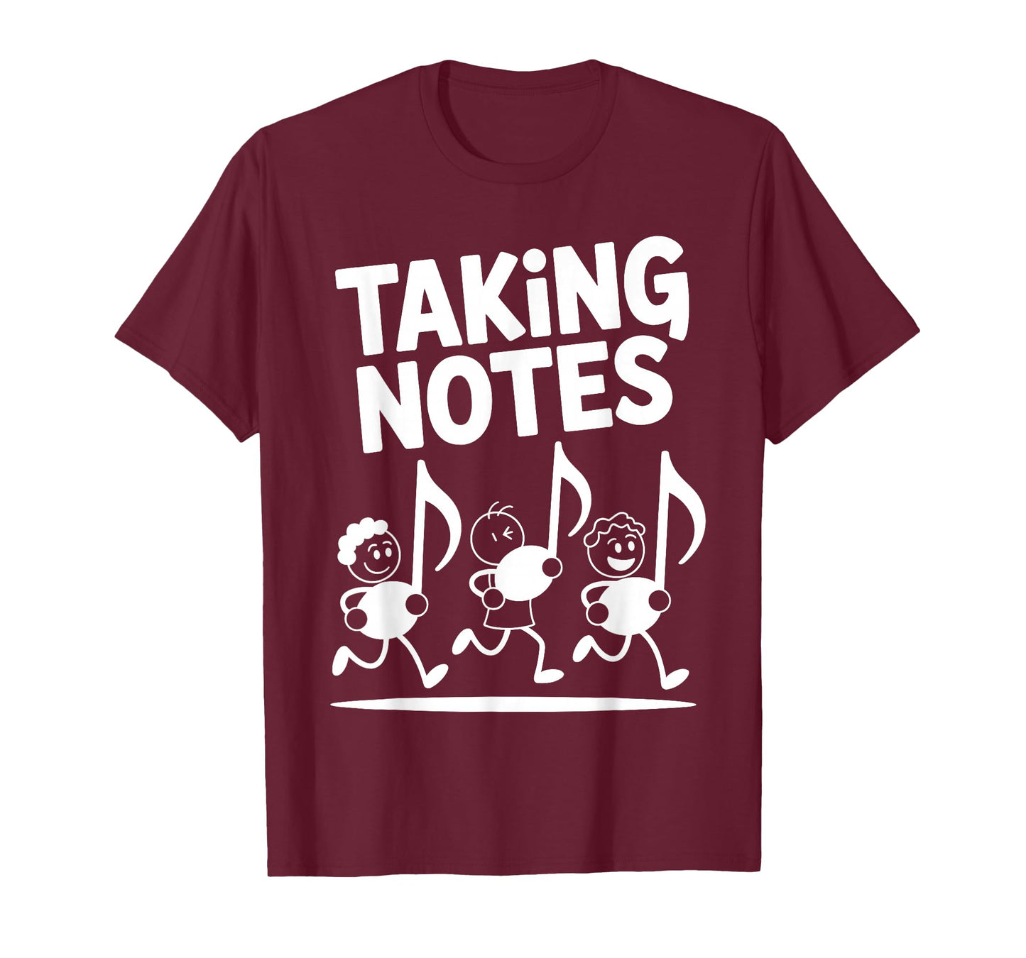 Taking Notes Funny Music Pun Cartoon Musician Graphic T-Shirt