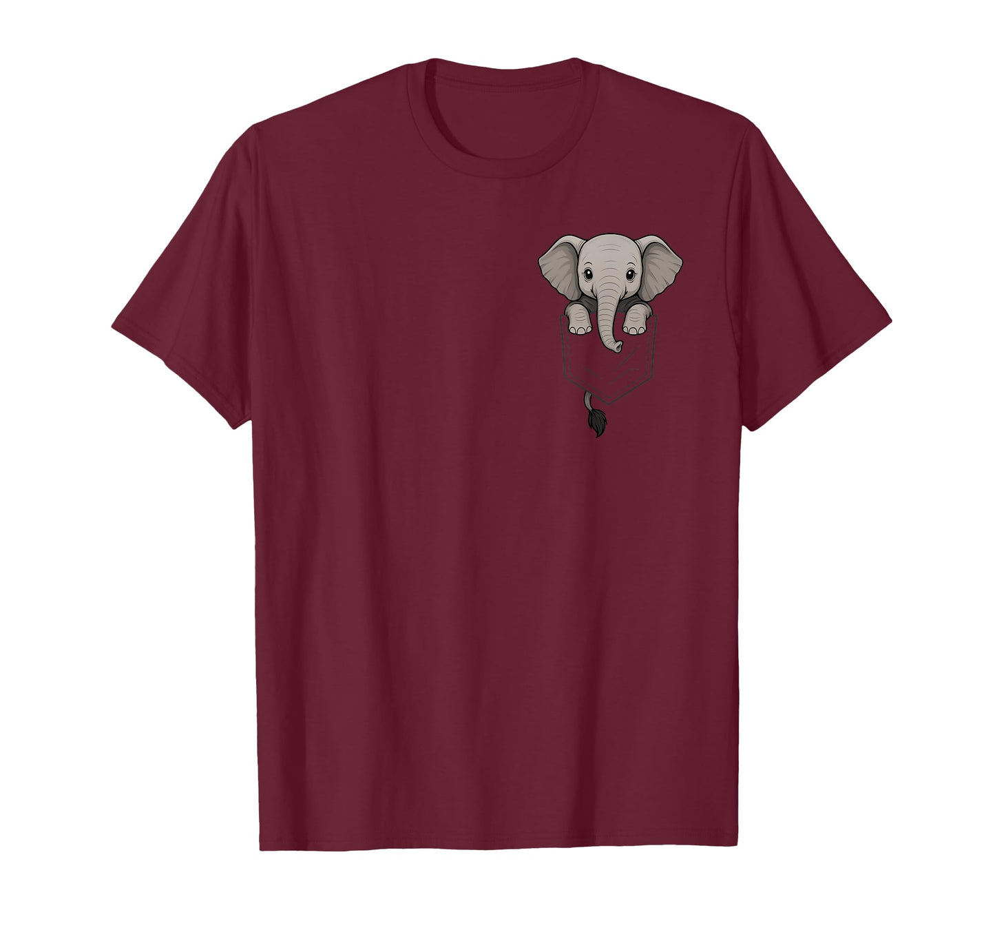 Funny Elephant Peeking in Pocket Animal Lover Men Women Kids T-Shirt