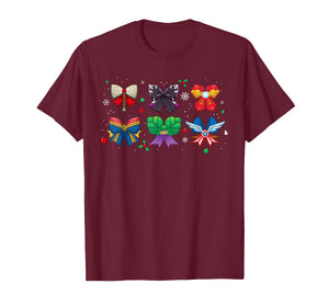Marvel Avengers Christmas Coquette Cute Holiday Bows T-Shirt
