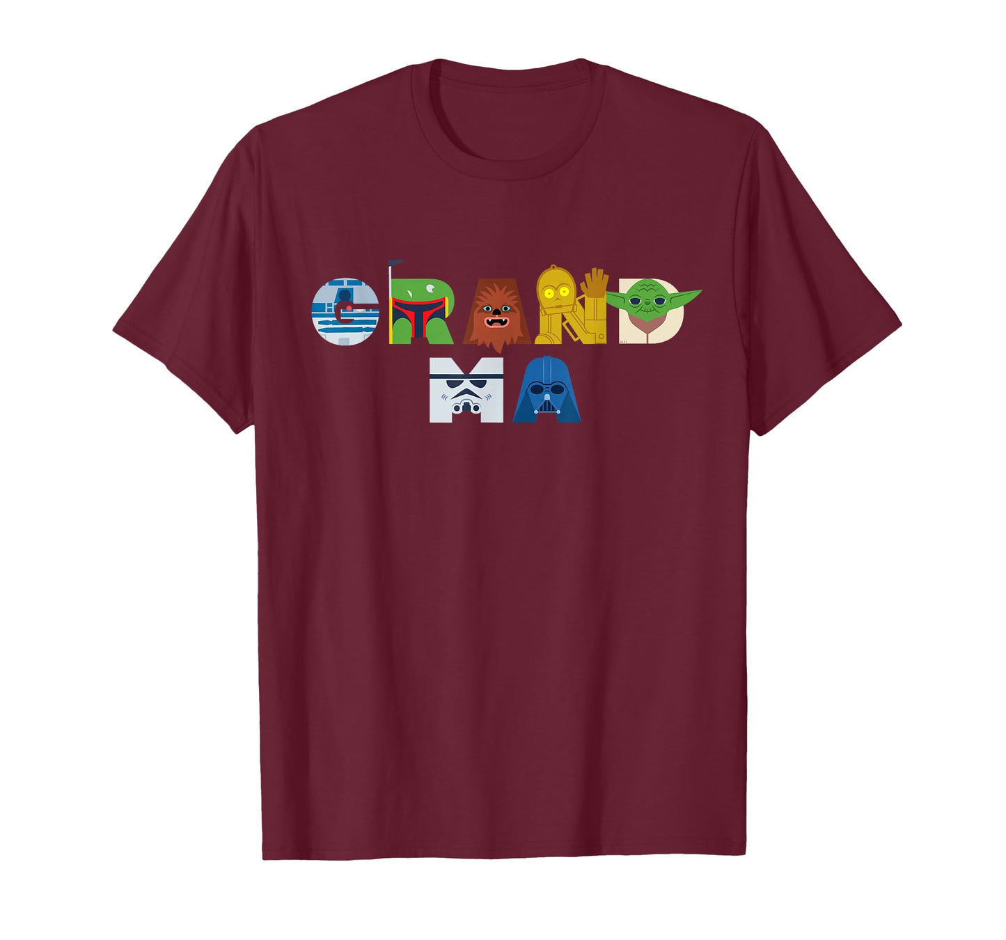 Star Wars Grandma Character Letters Family Trip Matching T-Shirt