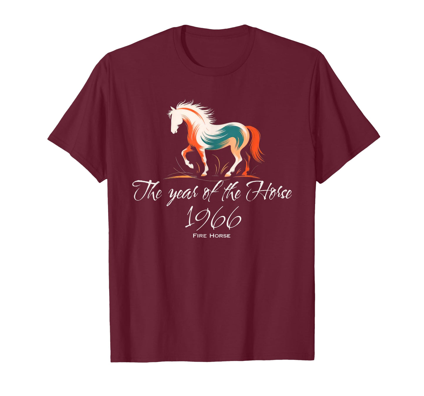 Year of The Horse 1966 Fire Horse 1966 Birthday Design T-Shirt
