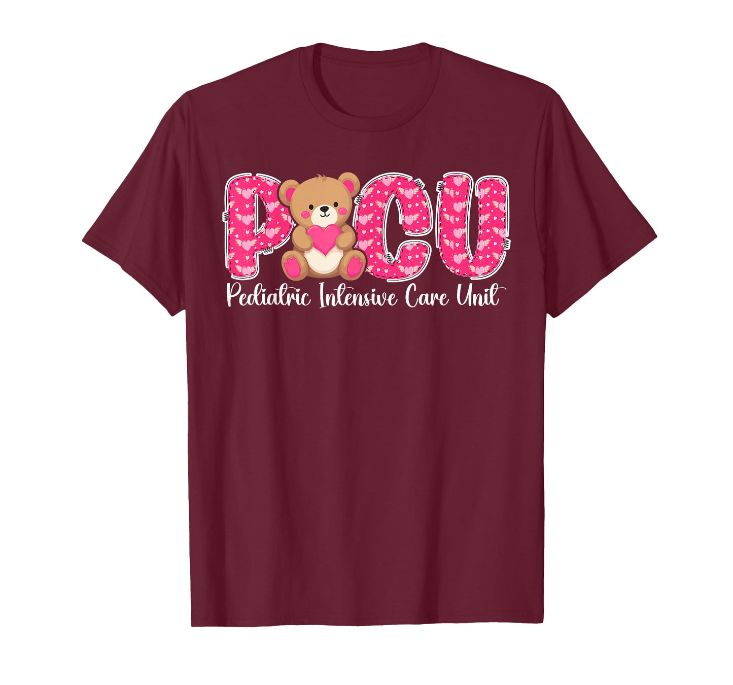 PICU Valentine Pediatric Intensive Care Unit Valentines Day T-Shirt