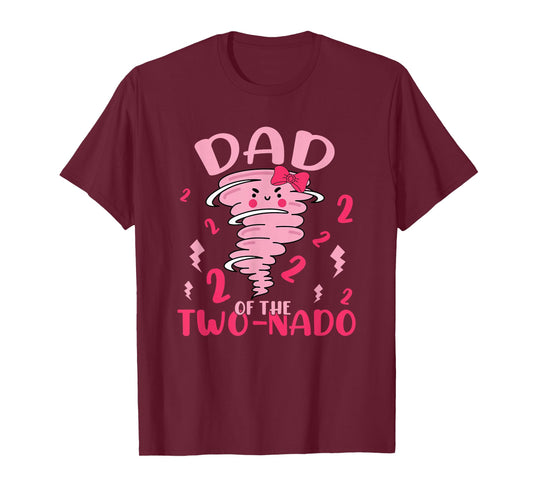 Dad of The Two-nado Tornado Theme 2nd Birthday Party T-Shirt