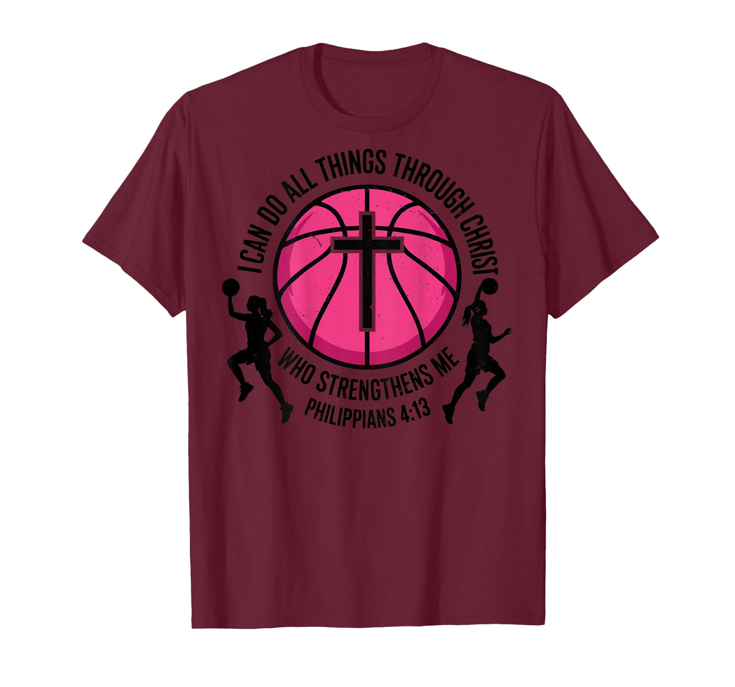 Girls Basketball Christian-Shirt Youth I Can Do All Things T-Shirt