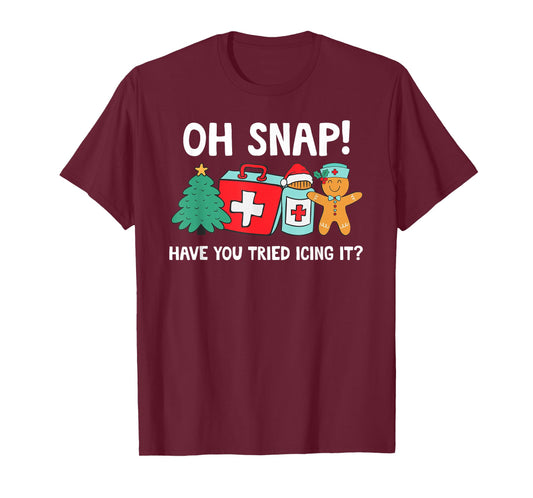Funny Christmas Nurse Have You Tried Icing It Gingerbread T-Shirt