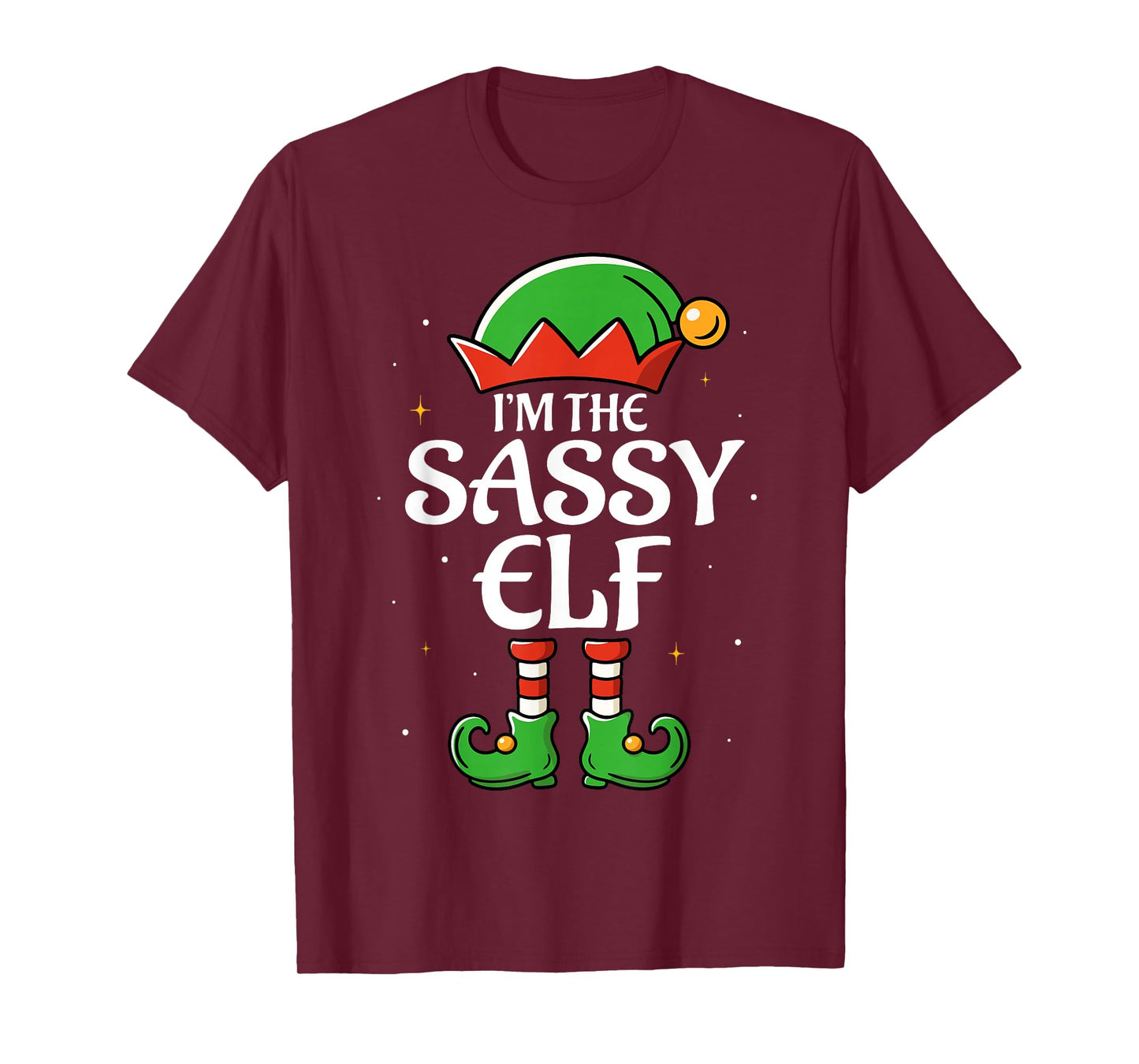 The Sassy Elf for Girls Boys Women Men Matching Christmas T-Shirt