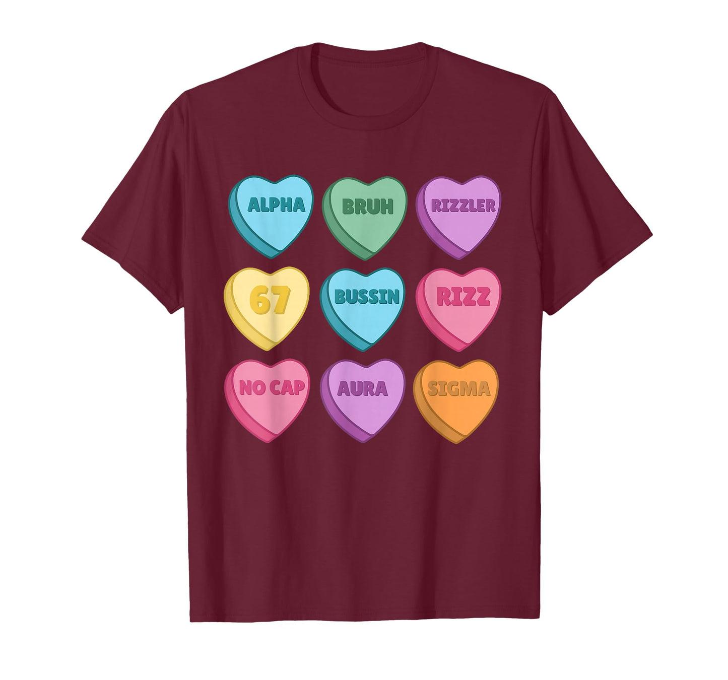 Kids Valentine's - Funny 67 Valentine's Rizz, No Cap T-Shirt