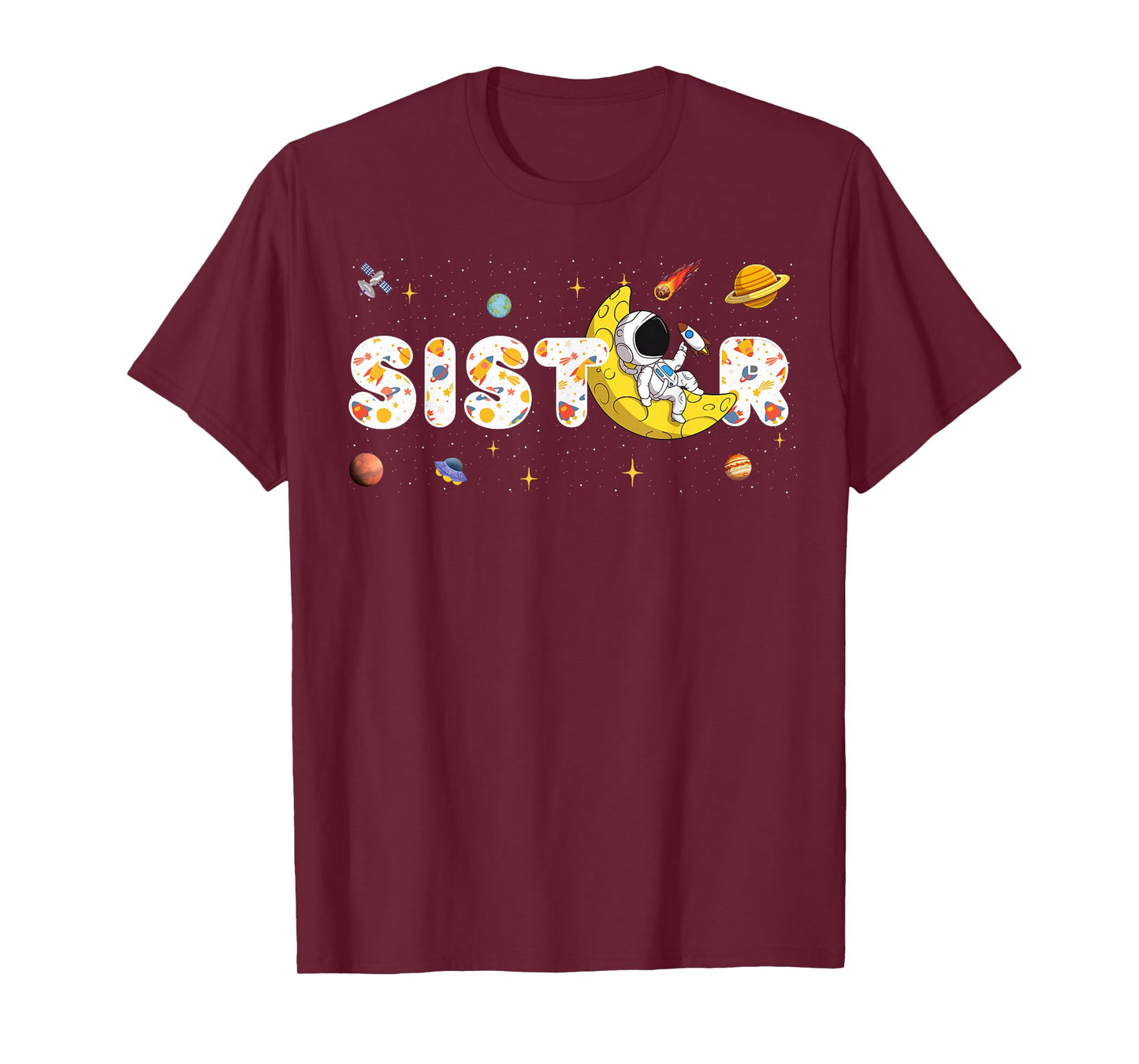 Astronaut Sister Space Birthday Planets Matching Family T-Shirt