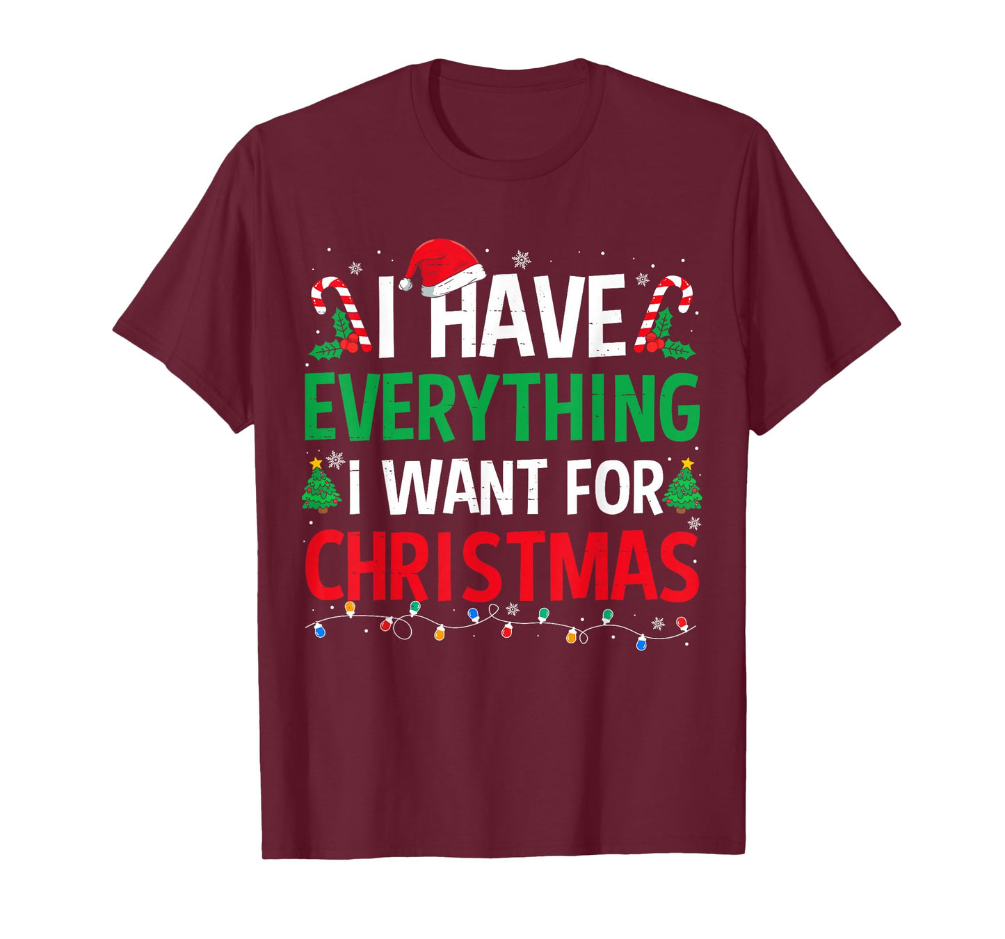 I Have Everything I Want for Christmas Couples Pajama Xmas T-Shirt