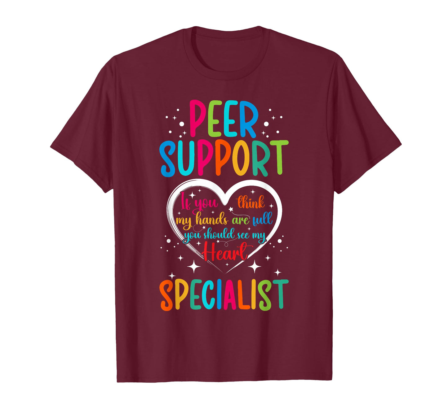 Peer Support Specialist Heart Peer Recovery Support T-Shirt