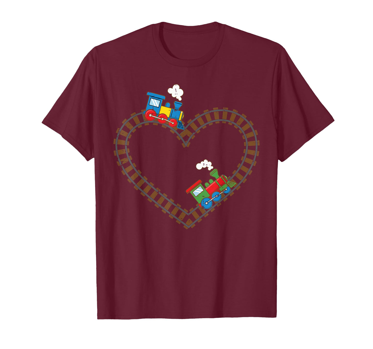 Valentines Day Trains Heart Rail Cute Toddler Boys Kids T-Shirt