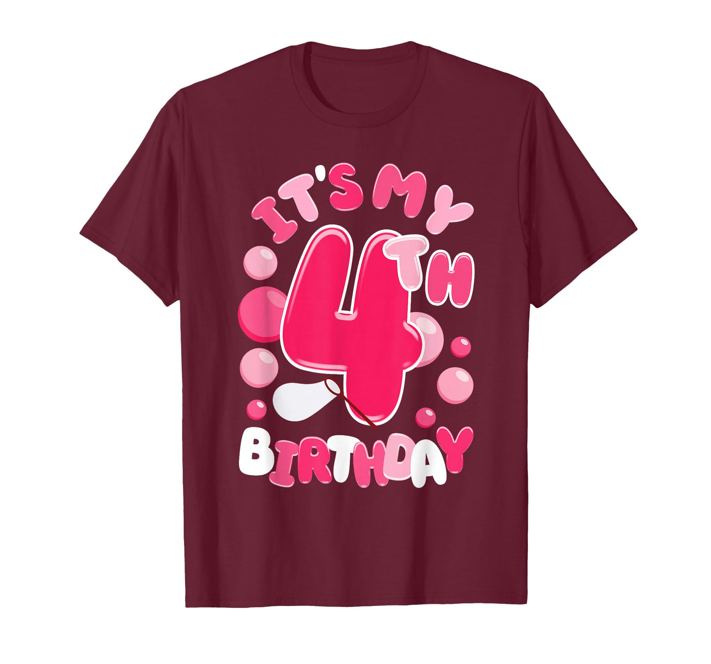 It's My 4th Birthday Bubble Bday 4 Year Old Girl T-Shirt