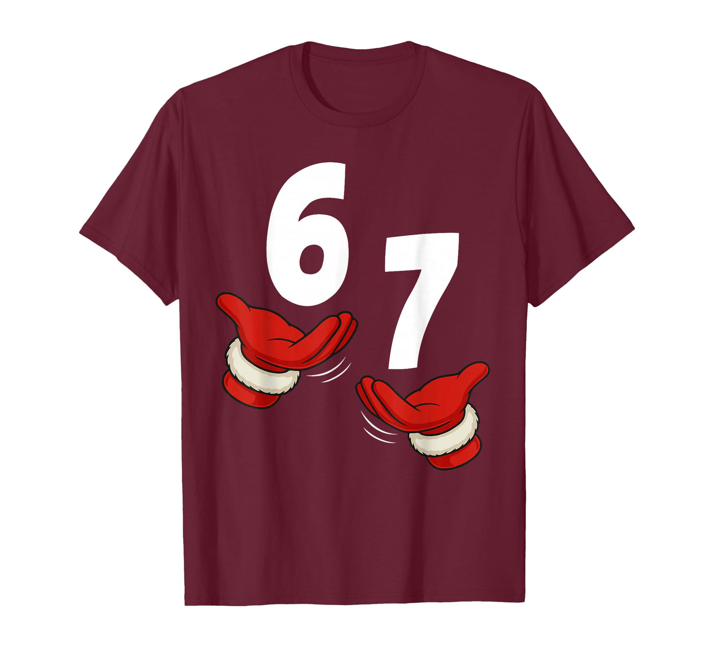 Six Seven 67 Christmas 6 7 Kids 67 Teen Boys 6-7 Meme Hands T-Shirt