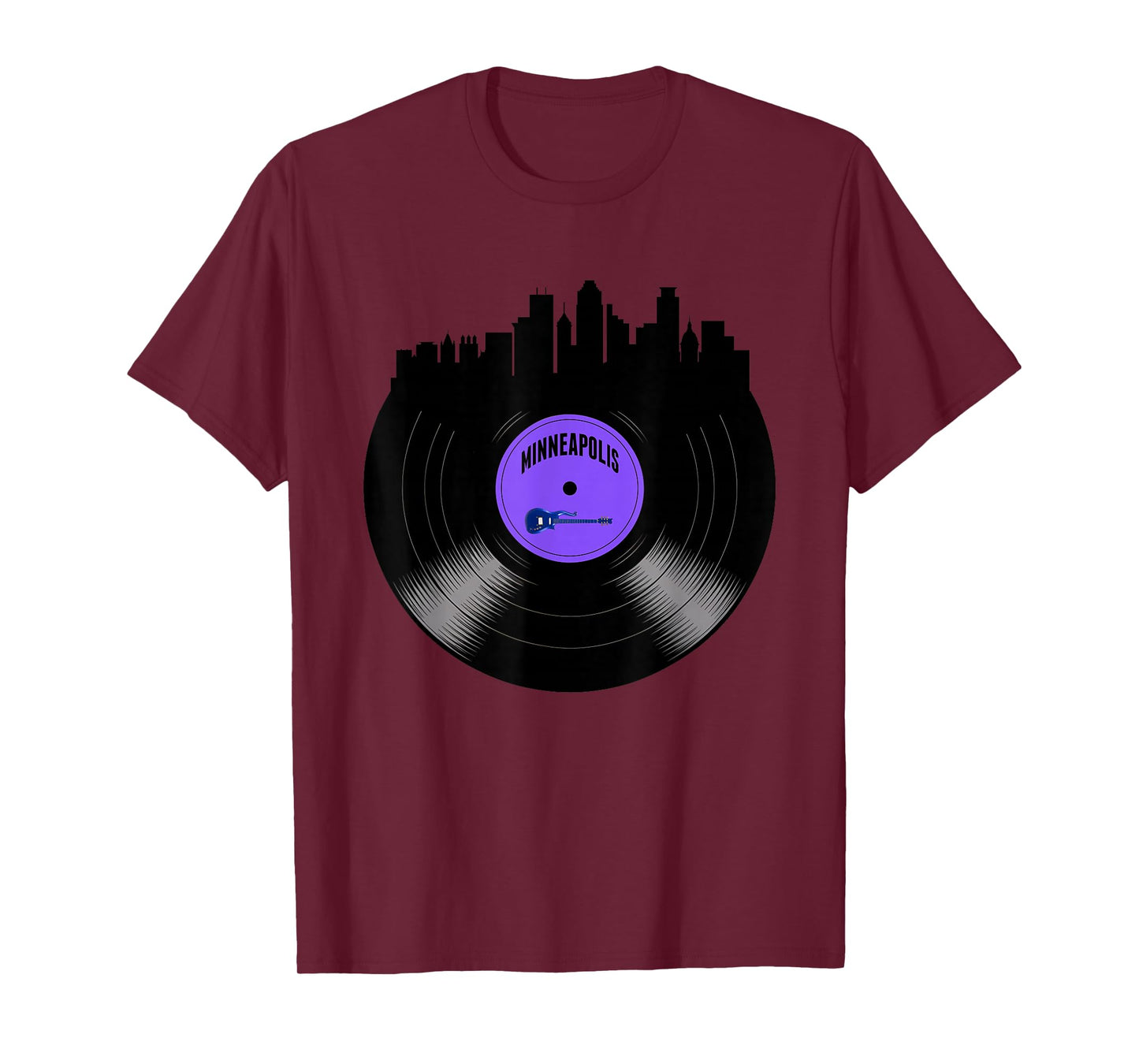 Minneapolis Skyline Retro Music Collector Men's Women's T-Shirt