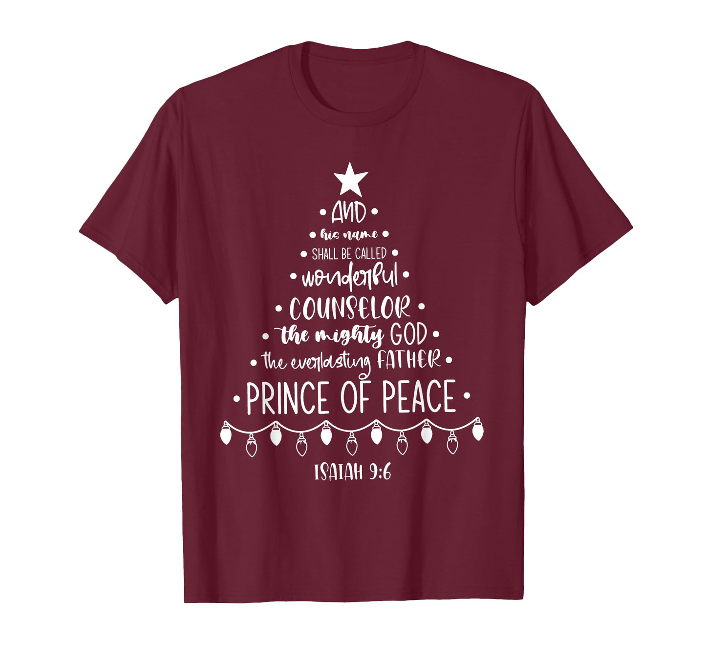 Jesus Christian Xmas Tree Lights Holiday Merry Christmas T-Shirt