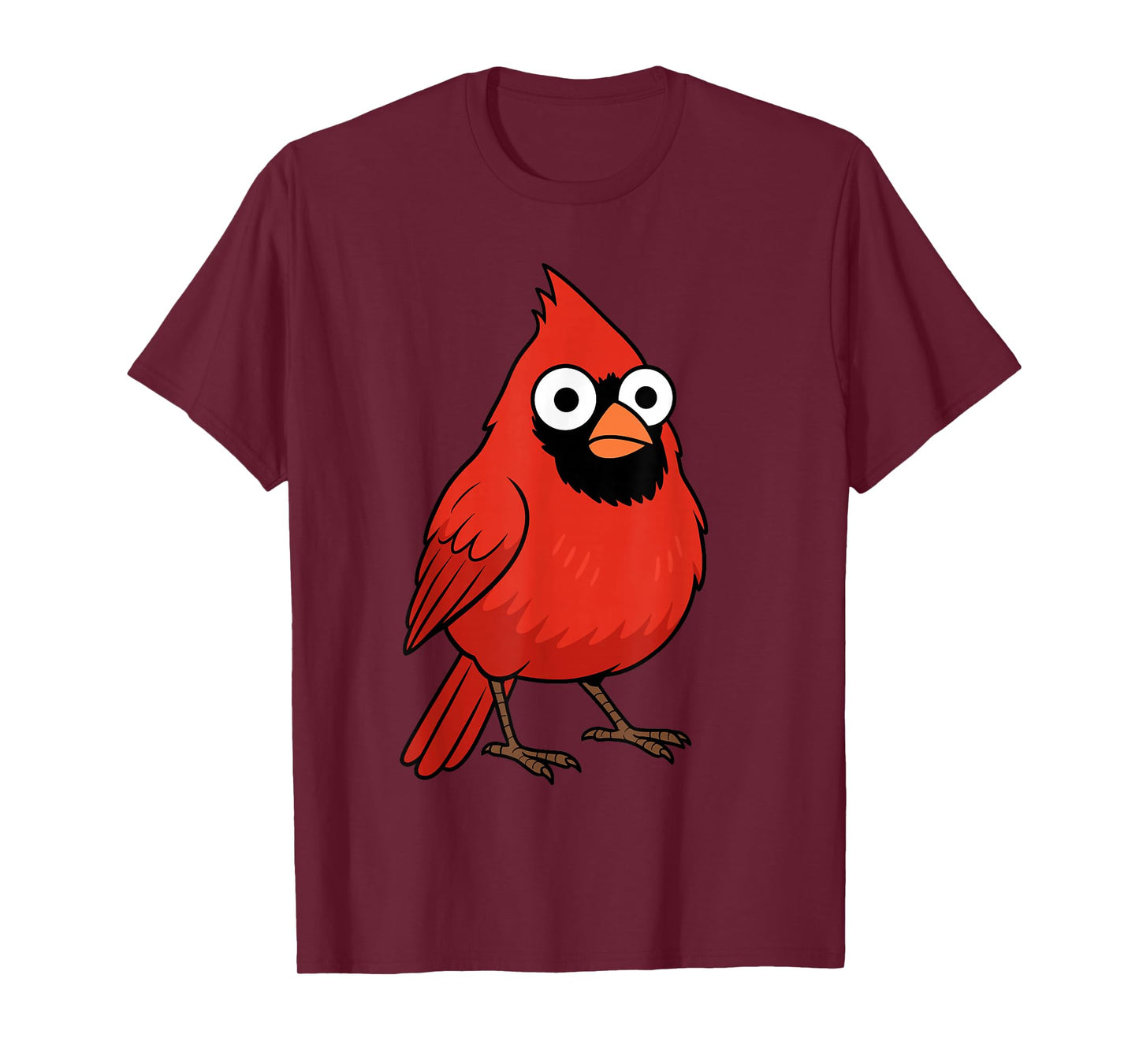 Bold Cartoon Cardinal Bird Design T-Shirt