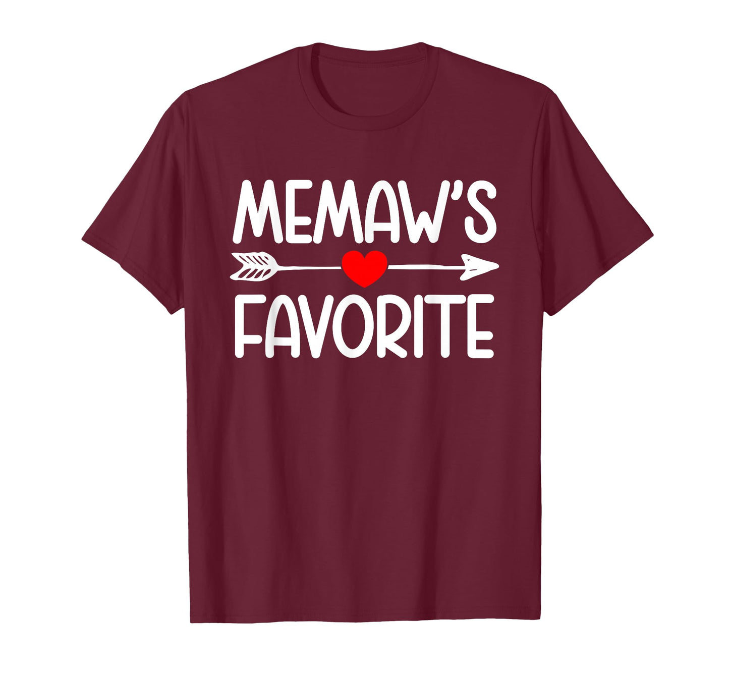 Memaw's Favorite Grandchild Grandson Granddaughter Grandma T-Shirt
