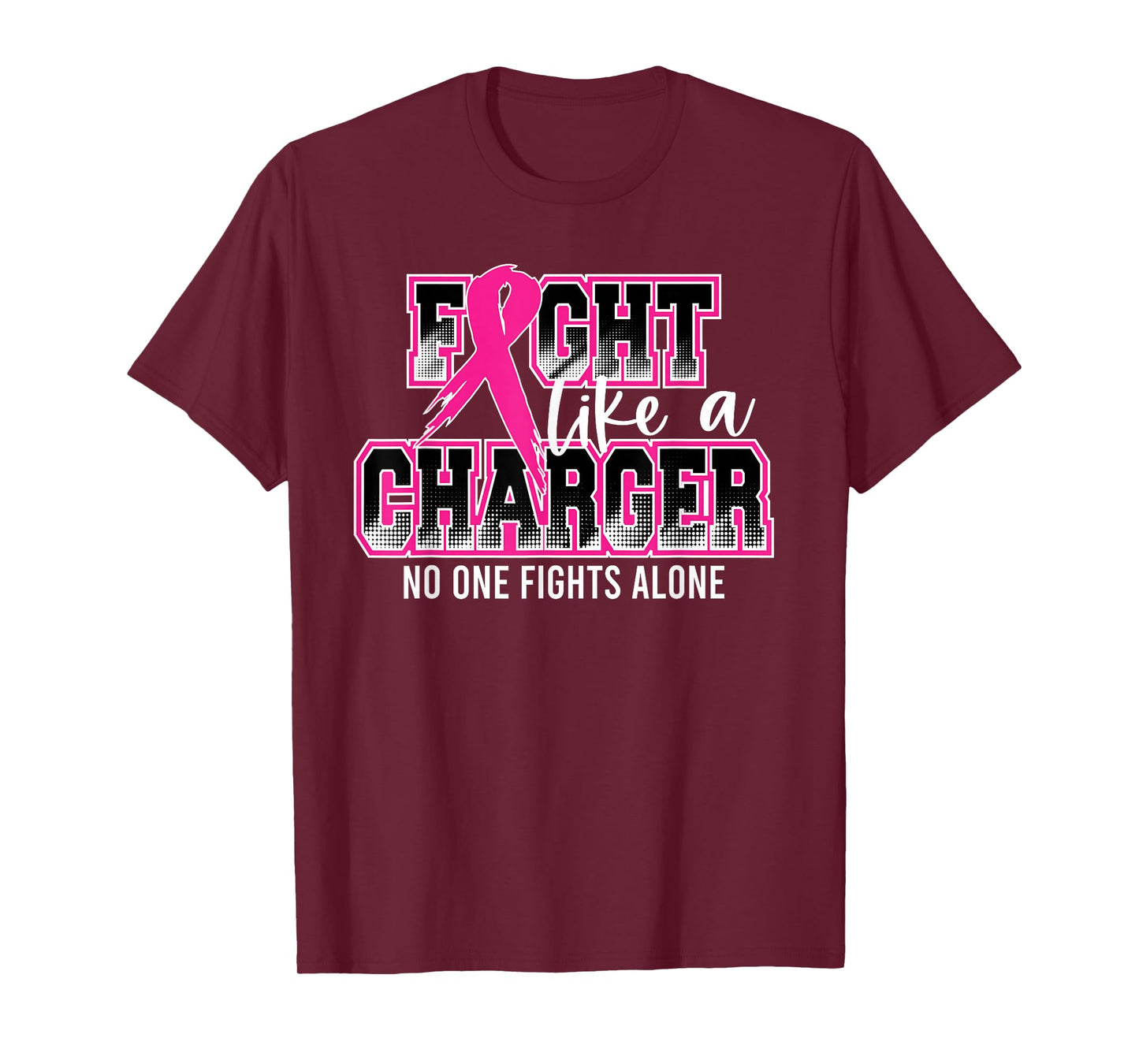 Fight Like a Charger Breast Cancer Awareness Pink Ribbon T-Shirt