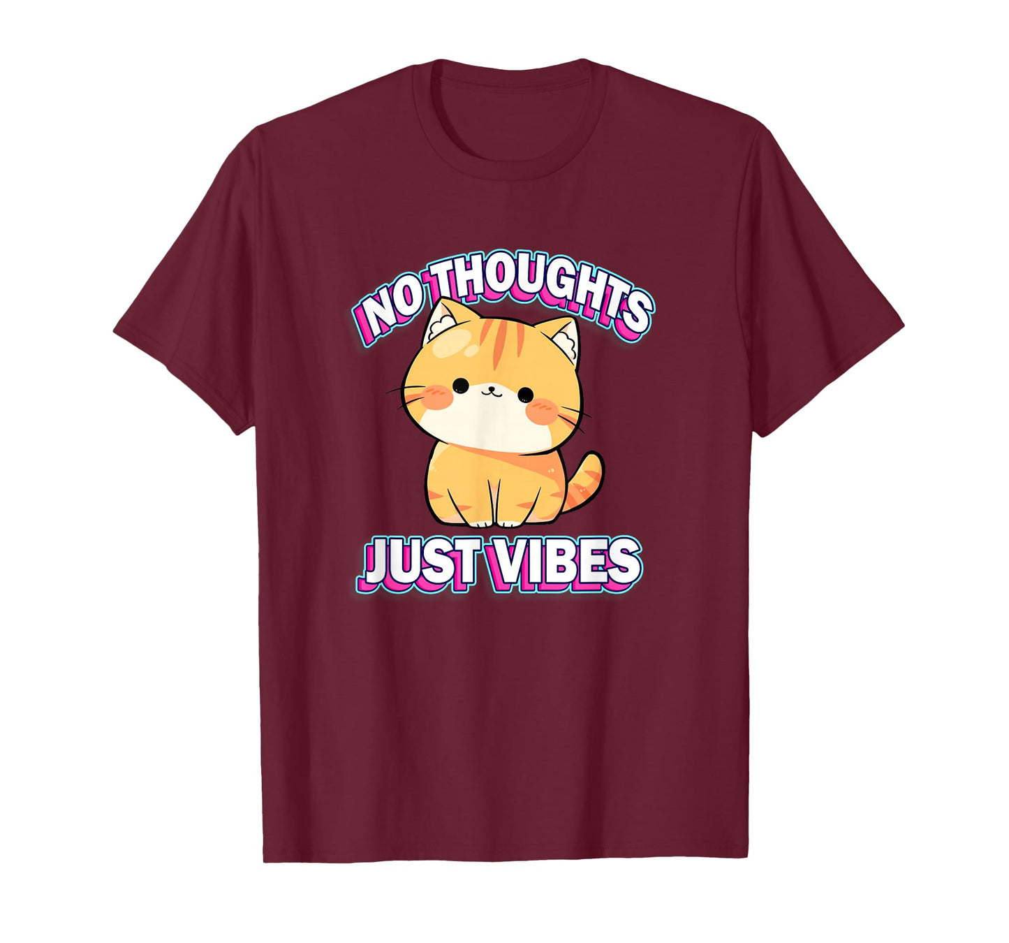 Womens Girls Kids Chibi Kawaii Energy Orange Tabby Cat Lover T-Shirt