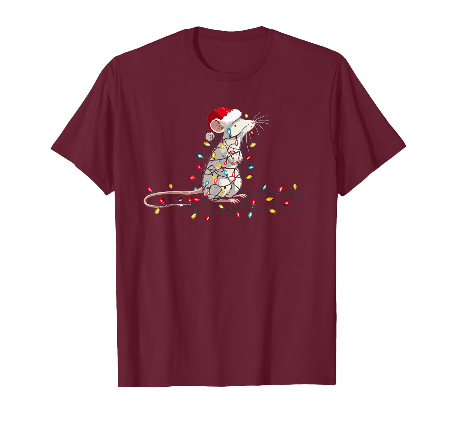 Funny Mouse Christmas Graphics Animal Lights Lover T-Shirt