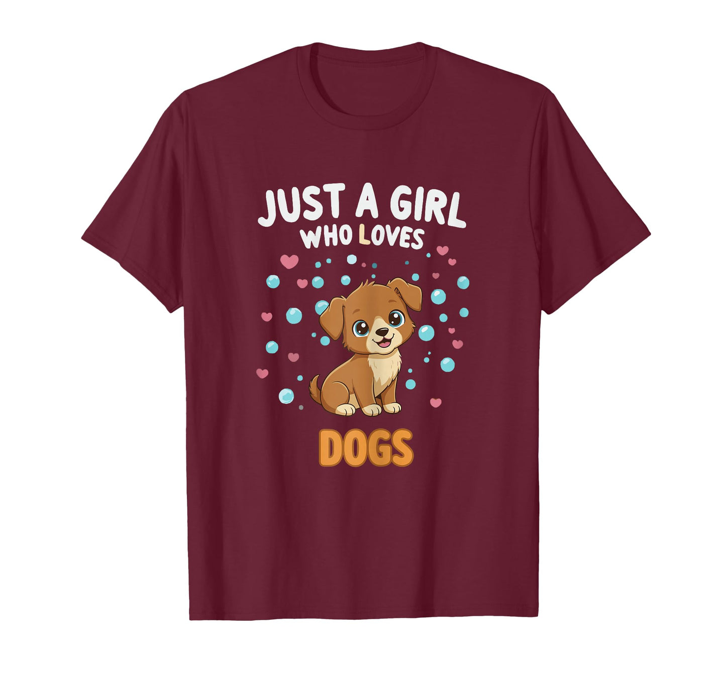 Kawaii Dog Just A Girl Who Loves Dogs Shirts for Girls T-Shirt