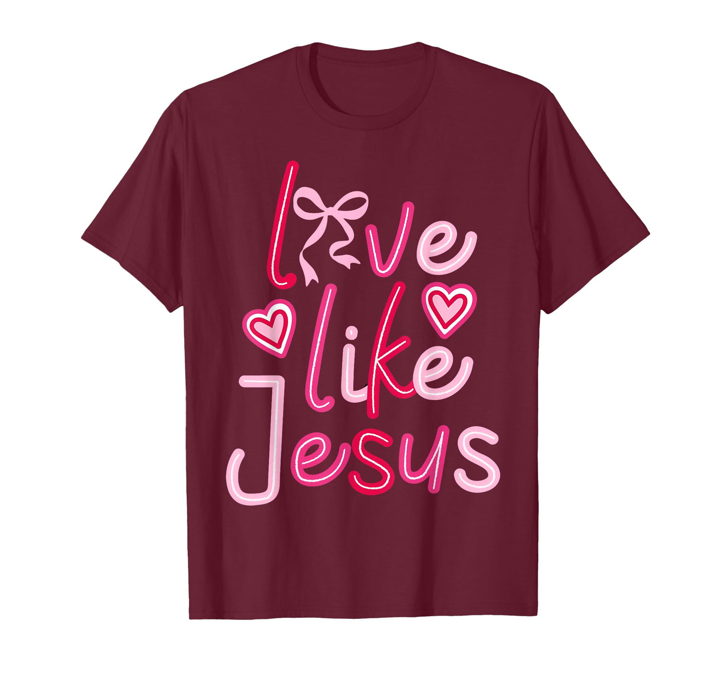 Retro Love Like Jesus Valentine Christian Men Women Kids T-Shirt