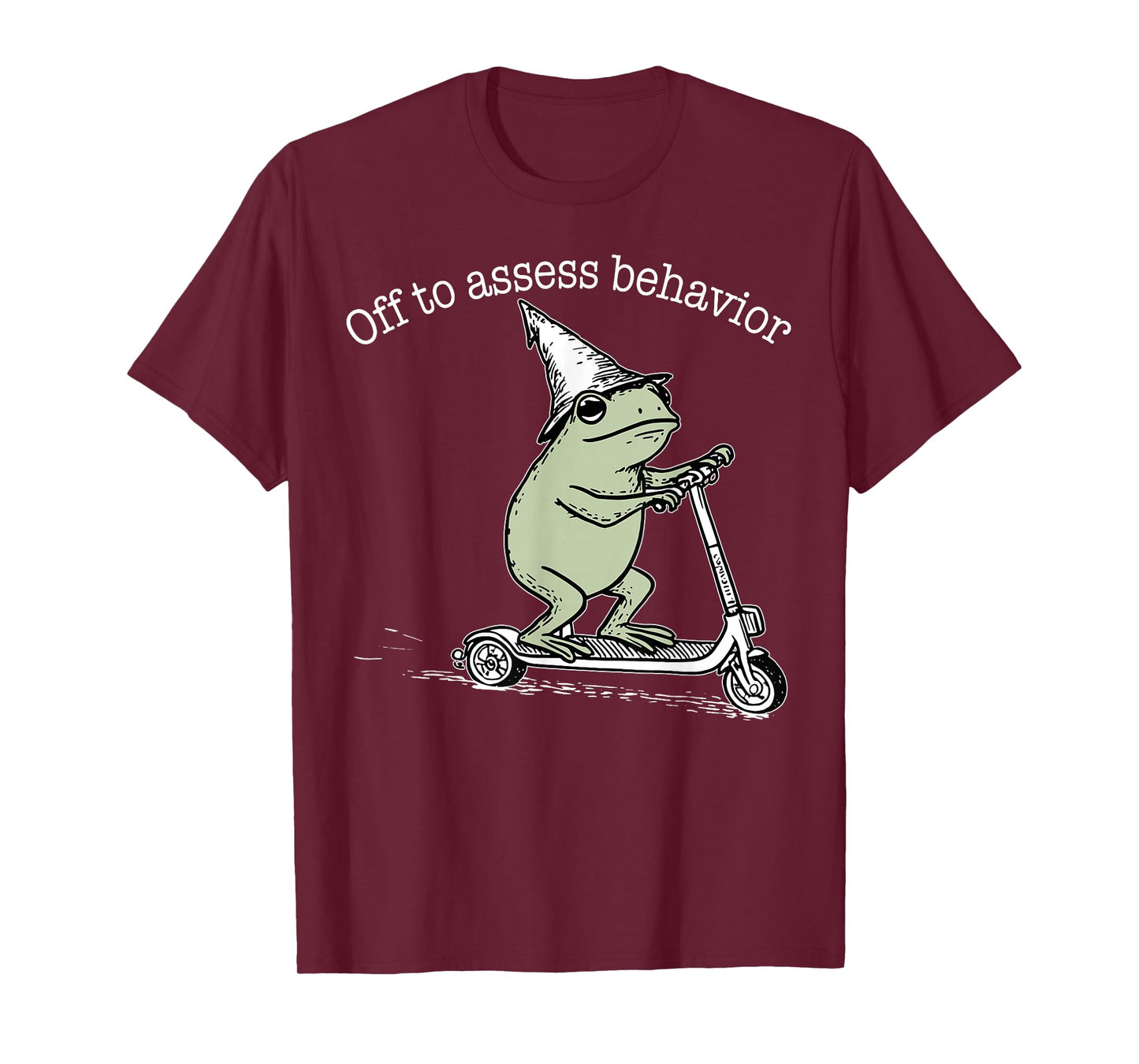 Off to Assess Behavior Analyst Funny Frog Scooter ABA T-Shirt