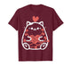 Valentines Day Fat Cat Wrapped String Kitten Women Girl Kids T-Shirt