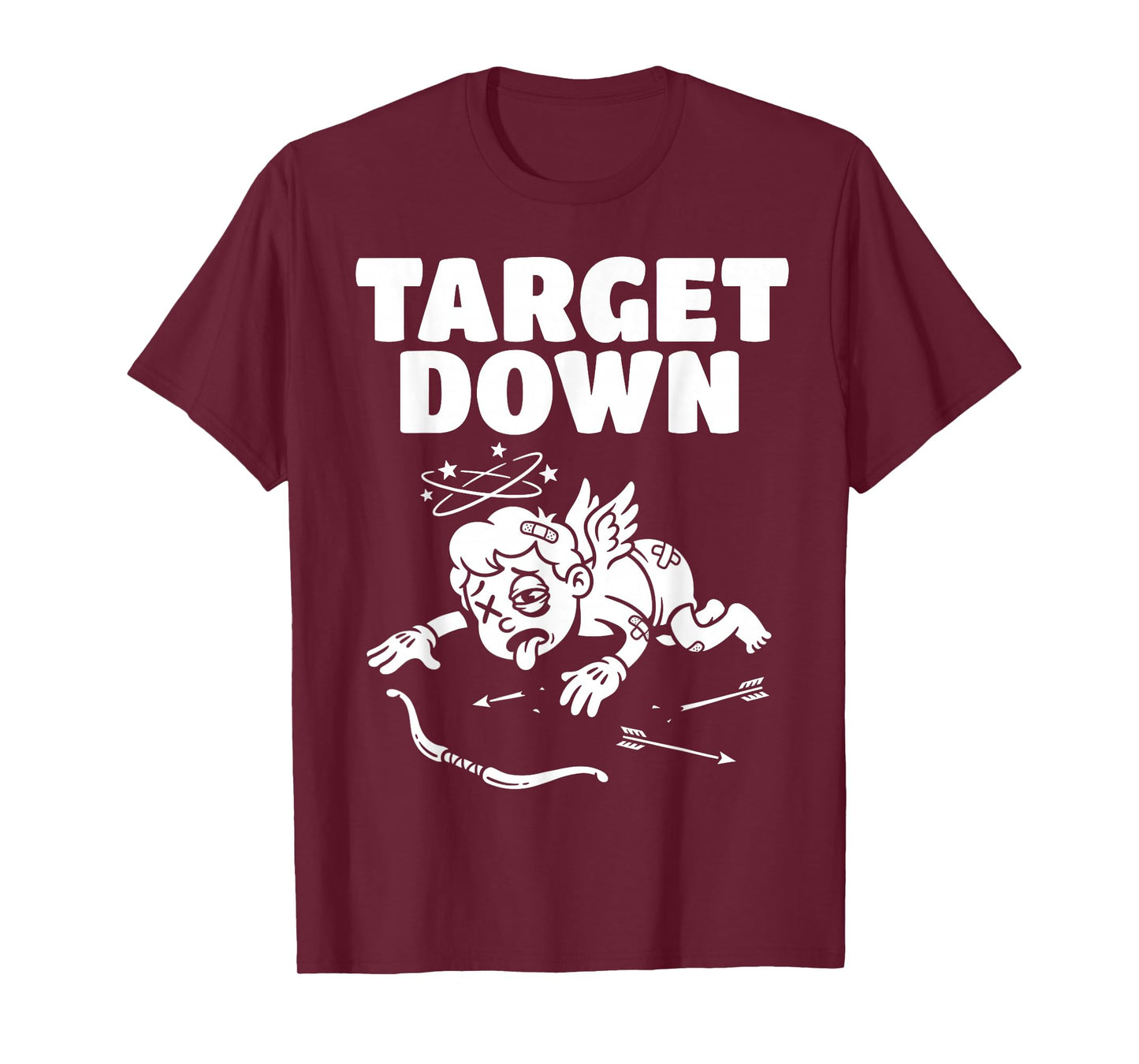 Target Down Funny Defeated Cupid Anti Valentines Day Gamer T-Shirt