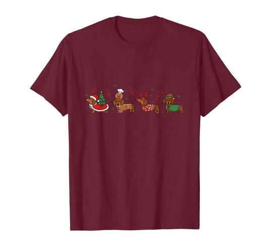 Santa Dachshund Christmas Dachshund Wiener Dog Mom Dog Lover T-Shirt