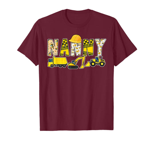 Funny Nanny Construction Excavator Matching Family T-Shirt
