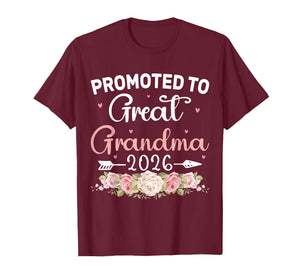 Promoted to Great Grandma 2026 First Time New Grandmother T-Shirt
