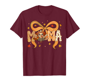 Retro Mama Coquette Fall Turkey Thanksgiving Matching Mom T-Shirt