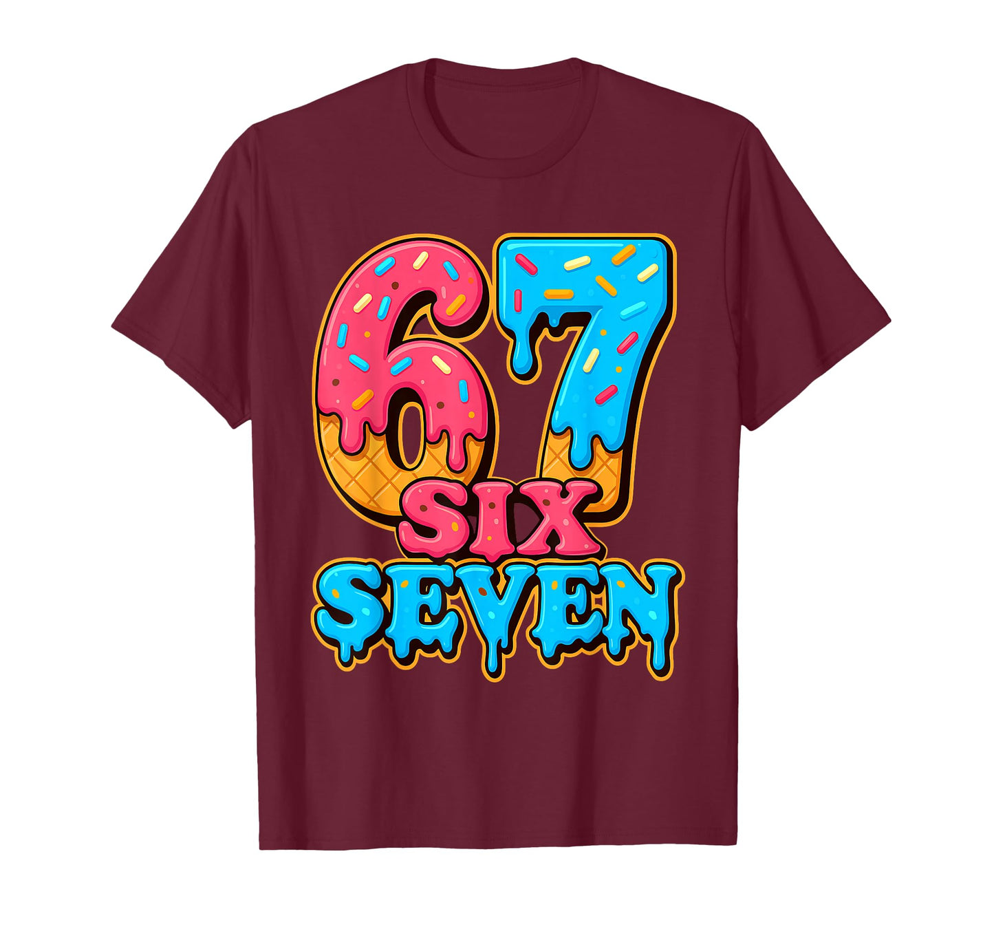 Baseball Ice Cream Drip Number 67 Six Seven Meme Christmas T-Shirt
