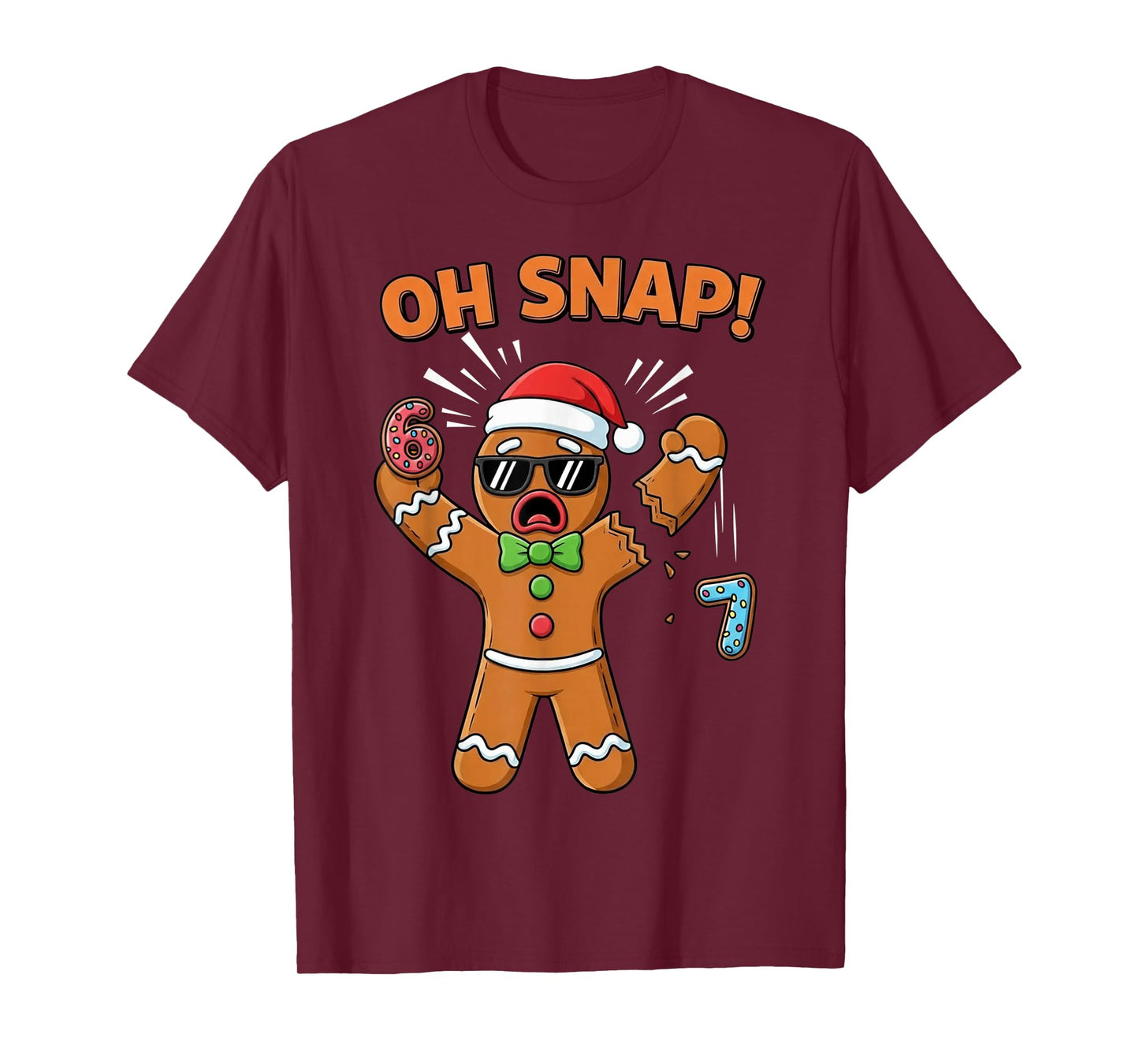 Funny Oh Snap 67 Six Seven Meme Gingerbread Man T-Shirt
