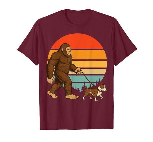 Bigfoot Pit Bull Retro Pitbull T-Shirt