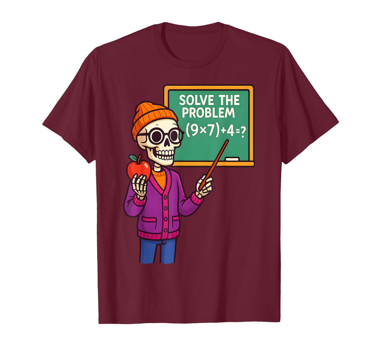 Halloween Skeleton Six Seven 67 Meme PEMDAS Teacher T-Shirt