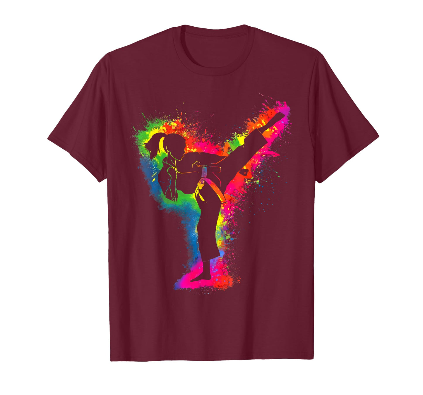 Retro Taekwondo Girl Martial Arts Karate Women Kids Girls T-Shirt