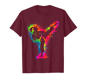 Retro Taekwondo Girl Martial Arts Karate Women Kids Girls T-Shirt