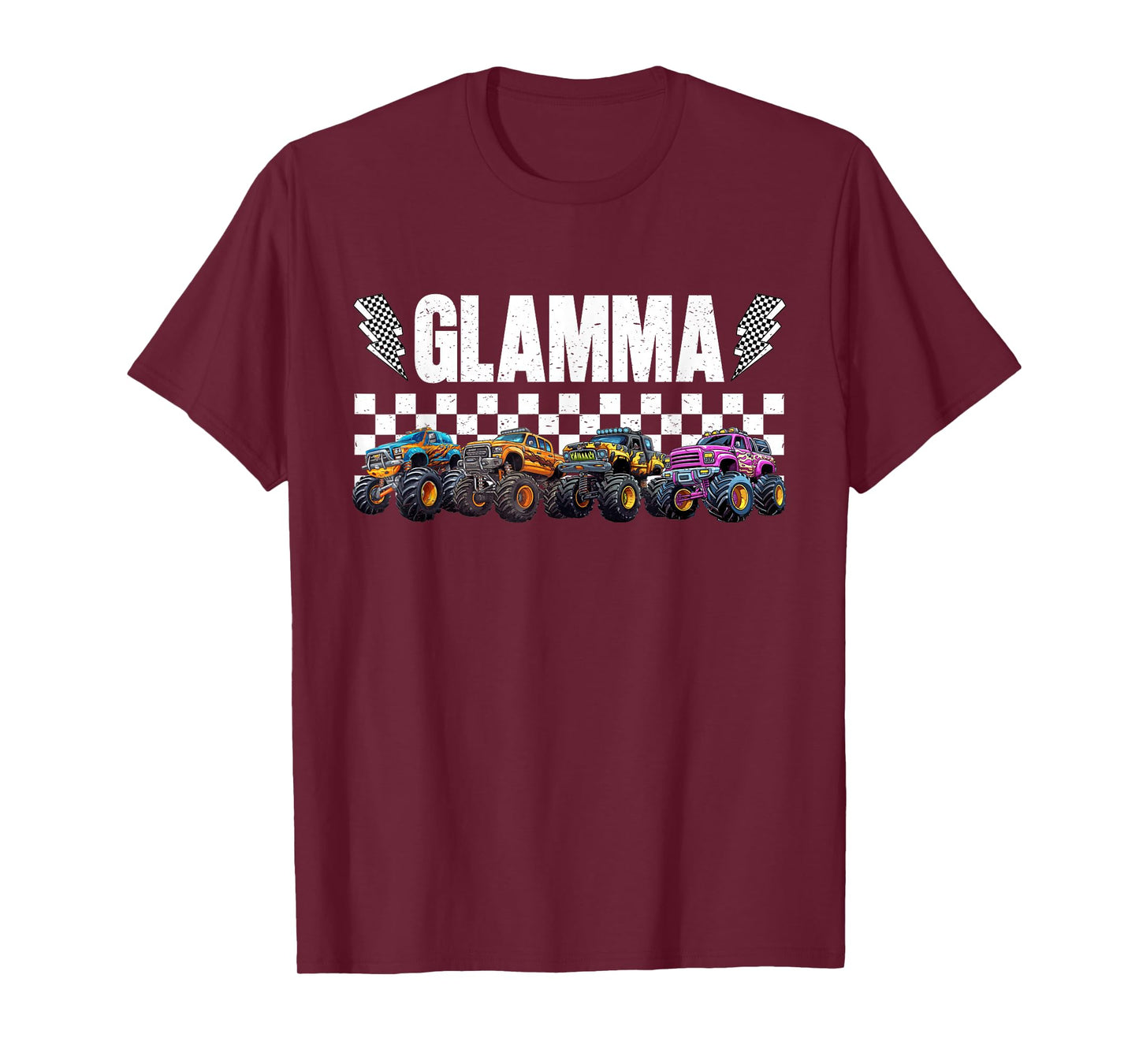 Glamma Retro Monster Truck Family Crew Birthday Matching T-Shirt