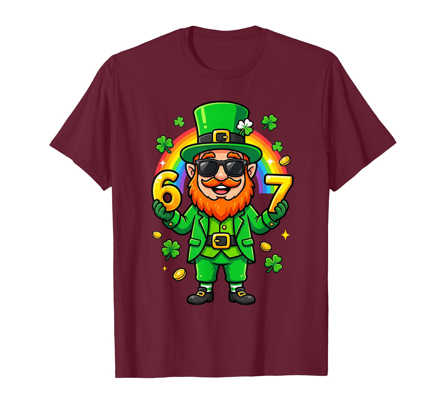 67 Six Seven 6 7 Funny Leprechaun St Patricks Day Boys Kids T-Shirt