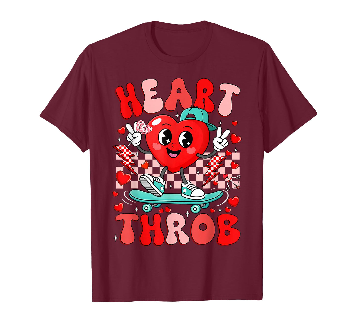 Retro Groovy Heart Throb Valentine Day Cute Toddler Boy Kid T-Shirt