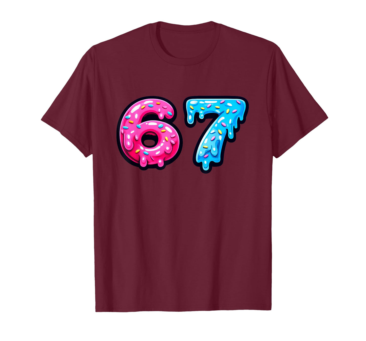 Six Seven Delicious Donut Icing 67 Funny Sweet Number T-Shirt