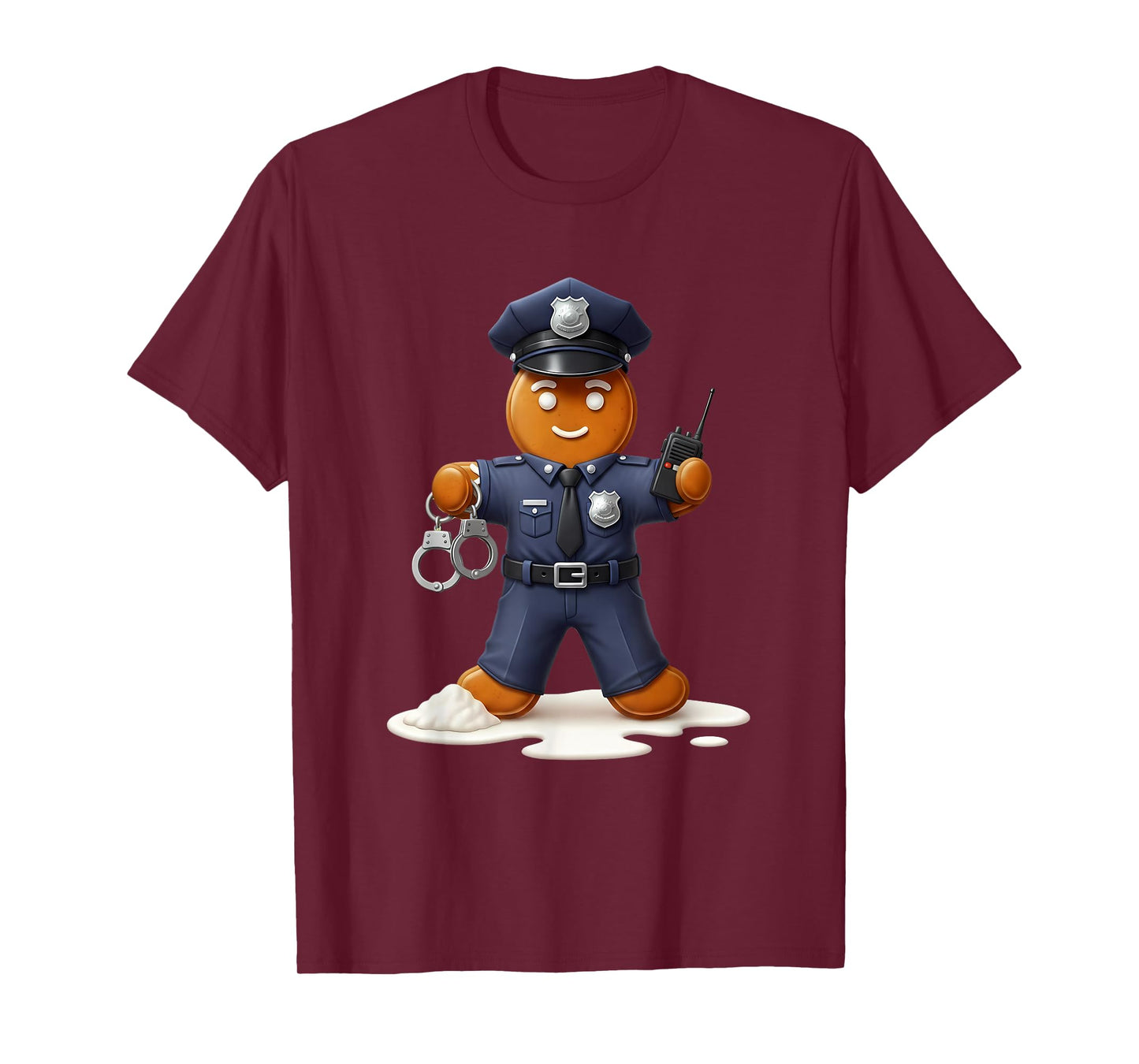 Christmas Police Officer Gingerbread Holiday Spirit T-Shirt