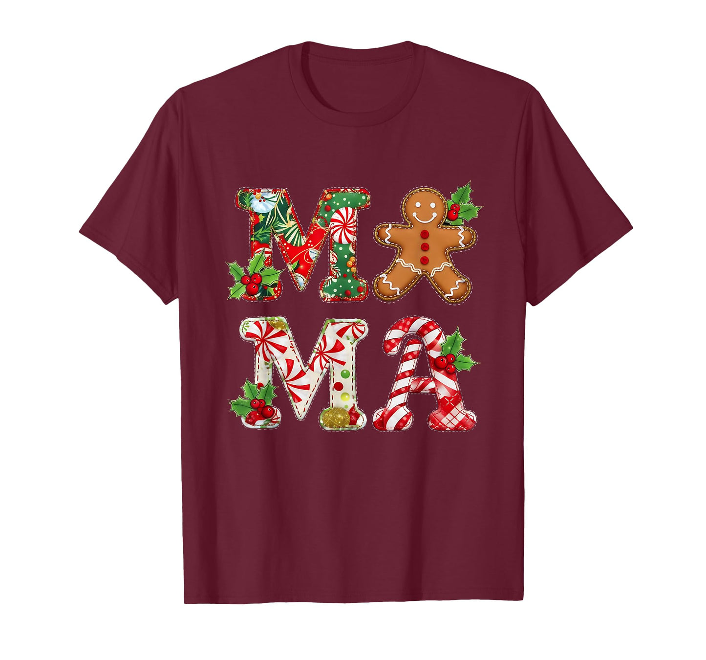 Mama Christmas Gingerbread Holiday Festive Design T-Shirt