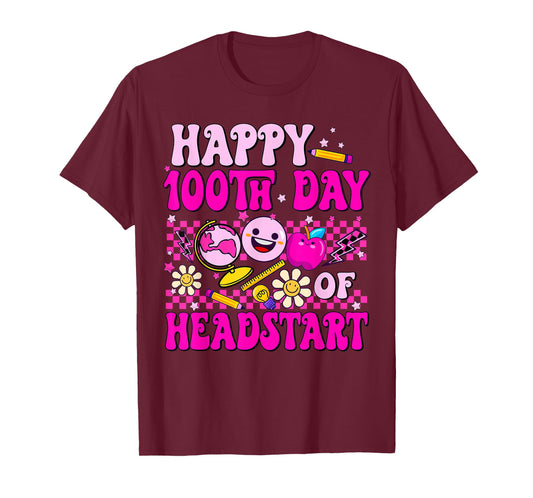 Happy 100th Day of Headstart 100 Days of School Headstart T-Shirt