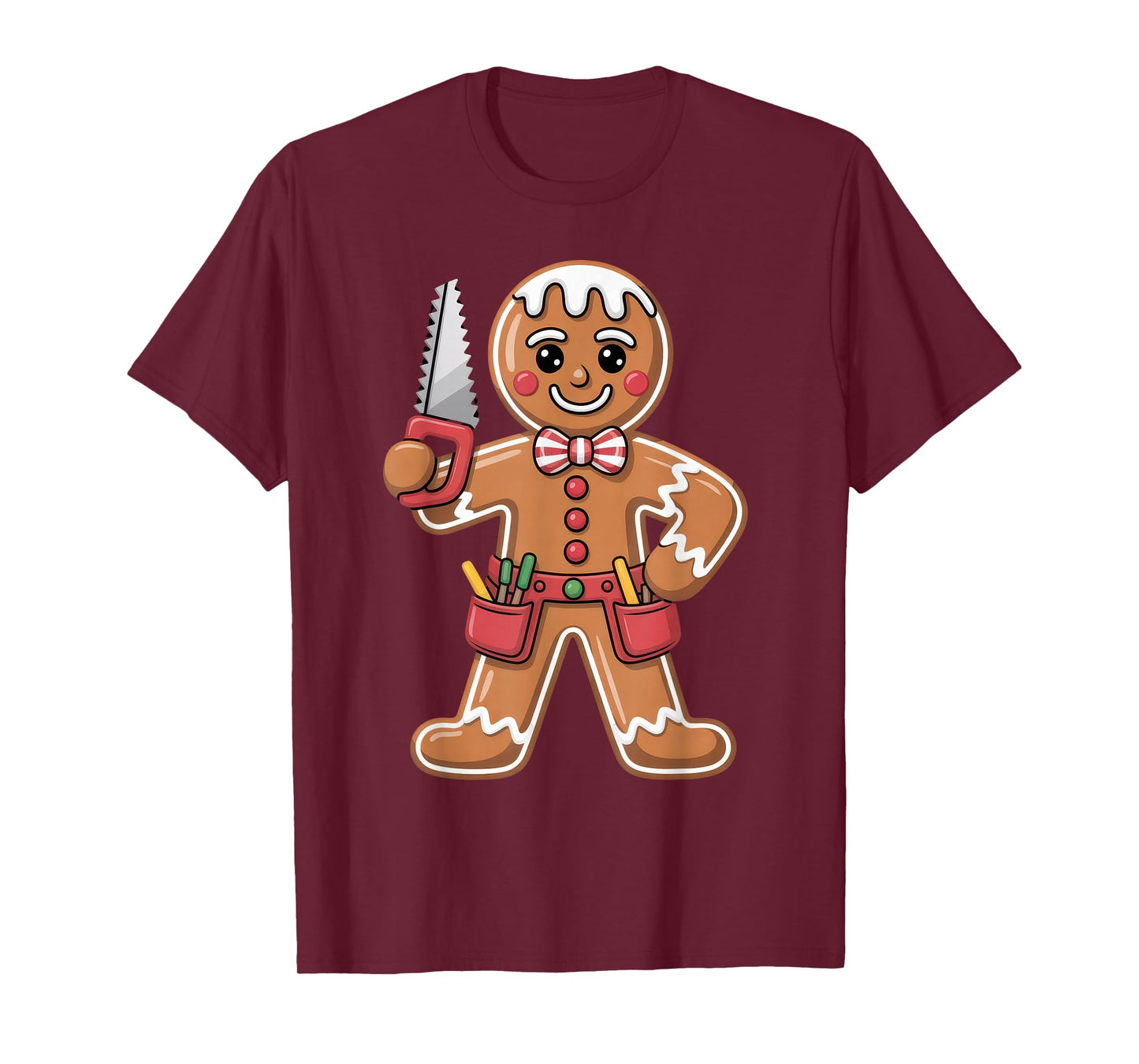Gingerbread Man Carpenter Cookie Builder Woodworking T-Shirt