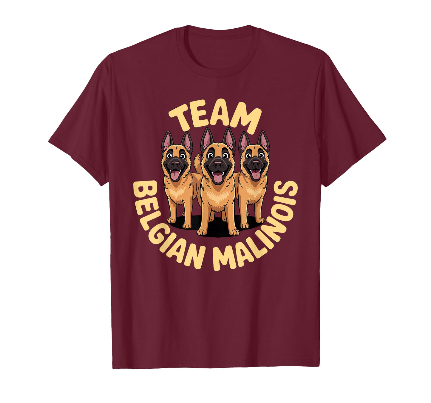Cartoon Working Shepherd Pet Dog Breed Team Belgian Malinois T-Shirt